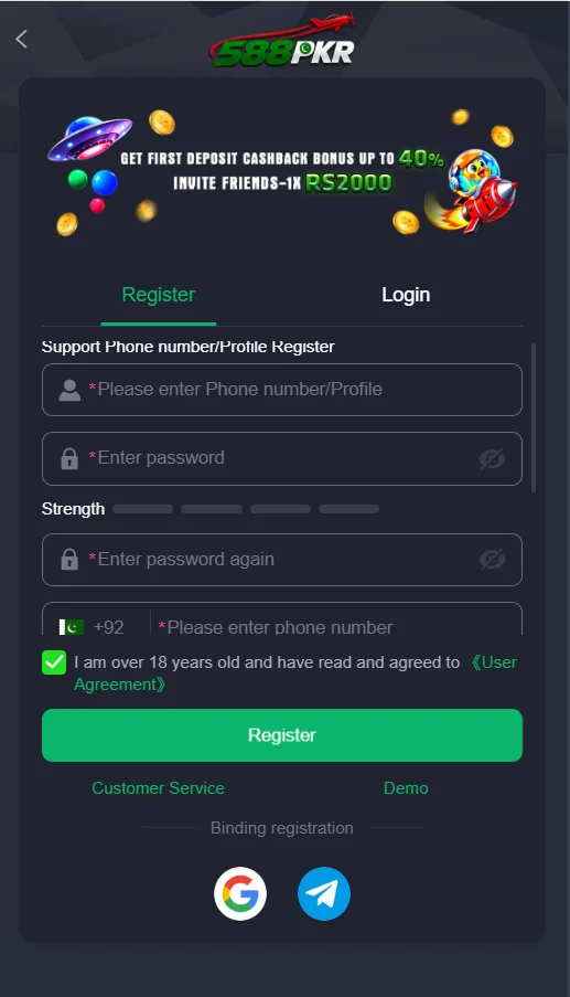 588PKR Game Registration