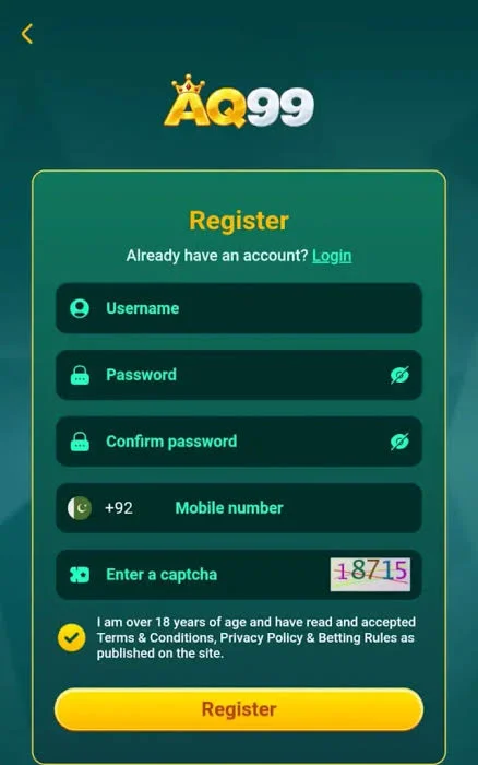 AQ99 Game Registration